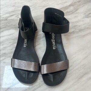 Pedro Garcia Black and Silver Sandals